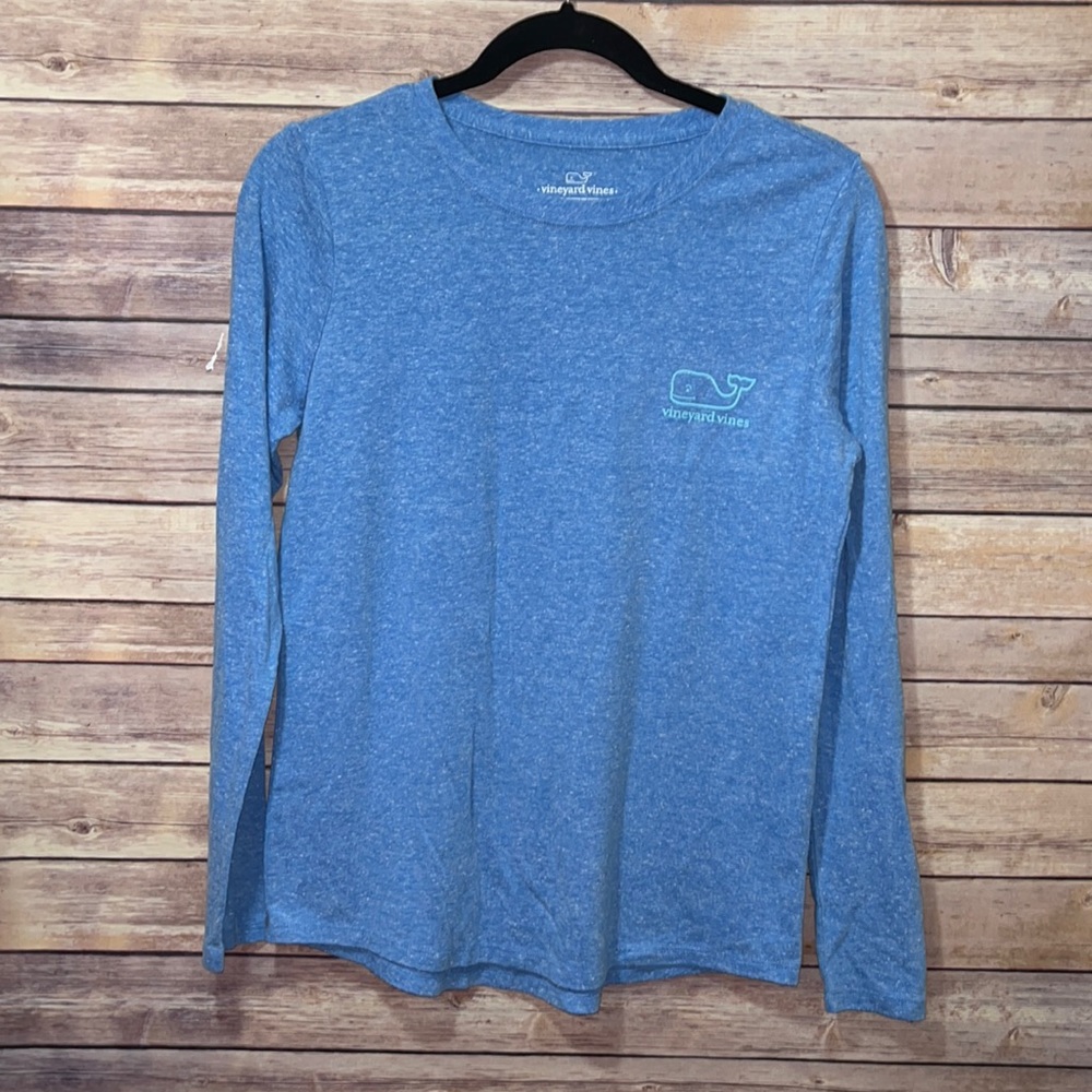 Vineyard Vines Blue Long Sleeve Spellout Tee Size XS D2
